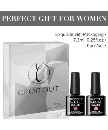 Croitout Jelly Gel Nail Polish Set Crystal Translucent Shellac Nail Gel Polish Colours Set Sock Off UV LED Gel Nail Polishes Set for Home DIY Nail Salon Best Gift for Women 6 x 7.3ml 6CS-004 7.3 ml (Pack of 6) - Buy Online on GoSupps.com