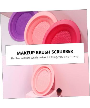Beavorty makeup brush scrub pad makeup brush cleaning mat silicone brush cleaning pad makeup cleaner foldable cleaner bow makeup brush cleaning bowl Silica gel cosmetic scrub board - Buy Online on GoSupps.com