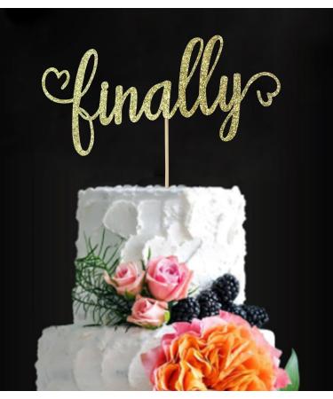 zxyxka Gold Glitter Finally Cake Topper - Wedding Anniversary Cake Decoration Engagement Decoration Future Mr and Mrs Cute Bridal Shower/Bachelorette Party Supplies - Buy Online on GoSupps.com