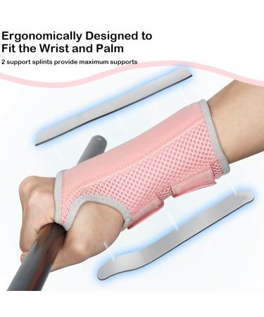 Buy Nucamper Breathable Wristwear - Adjustable Metal-Style Wrist Band for Men & Women | Arthritis Relief & Support - Left Hand (S/M) - Pink/Gray - Buy Online on GoSupps.com