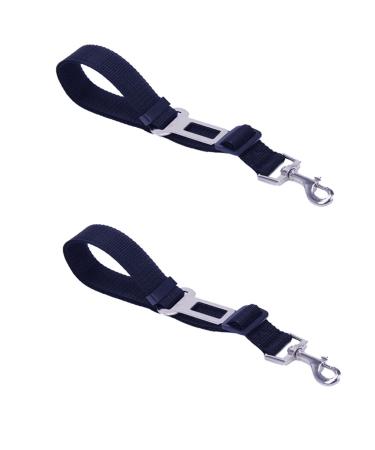 Kihappy 2 Pack Adjustable Pet Dog Safety Seat Belt Leads Vehicle Car Harness Seat Tether for Dogs/Cats Nylon Fabric Material- Black