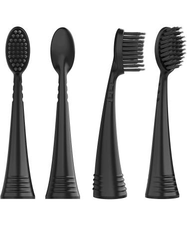 2022 Upgraded Burst Toothbrush Heads, Charcoal Bristles, 8 Count with Covers - Black - Buy Online on GoSupps.com