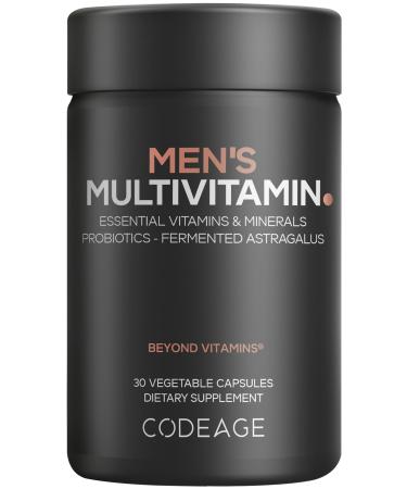 Codeage Men's Multivitamin - Daily Vitamins for Men with Vitamin A C D3 E B12 Magnesium Zinc Iron Chromium Probiotics Astragalus & More - 1 Capsule Per Serving - 30 Capsules