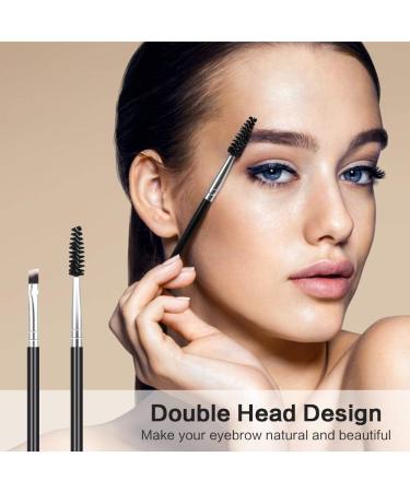 12 Pieces Eyebrow Brush Duo Eyebrow Brush and Spoolie Black Brow Tint Brush Fiber Angled Eyebrow Brush for Tinting Angled Eyebrow - Buy Online on GoSupps.com