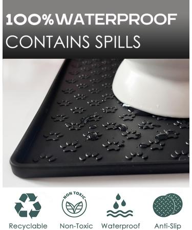 Non-Slip Silicone Dog & Cat Feed Mat - Waterproof Dishwasher-Safe 60x40cm Black | Avydiif Bowl Pad for International Shipping - Buy Online on GoSupps.com