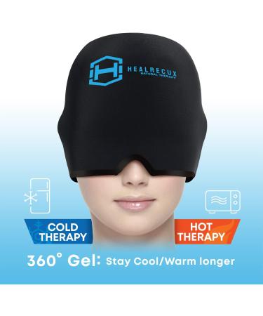 Migraine Relief Cap - Healrecux Comfortable Headache Hat for Men/Women - Odorless Ice Head Wrap for Cold/Hot Therapy - Sinus & Stress Tension Relief - Black - Buy Online on GoSupps.com