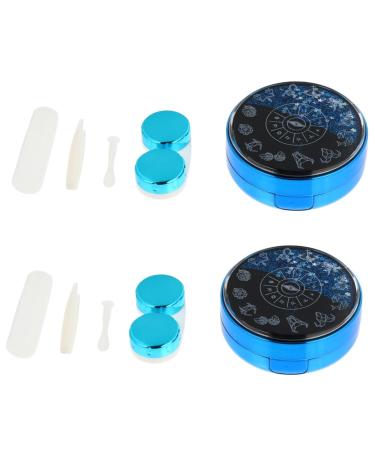 Healeeved 2-part case blue tool stand carrying bag travel set bag len-holer container eye care set holder travel accessories eyes