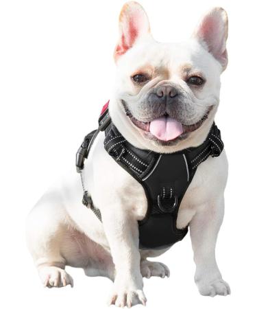 Phoepet Reflective Adjustable Dog Harness - Anti-Educational Training Handle ID Card 2 Metal Hooks XS Size Black - Ideal for International Shipping - Buy Online on GoSupps.com