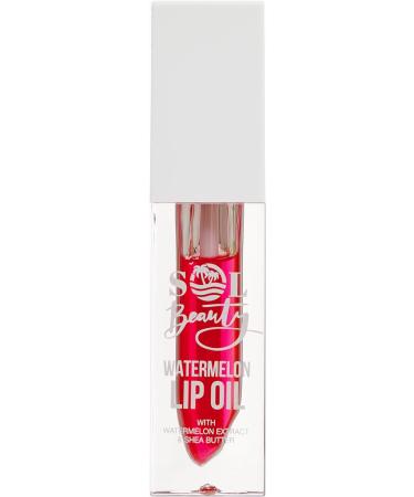 Sol Beauty Watermelon Lip Oil with Watermelon Extract and Shea Butter Nourishes Moisturizes and Softens Your Lips Vegan Friendly and Cruelty Free Lip Oil 3g - Buy Online on GoSupps.com