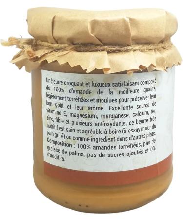 Algerian Almond Butter - 100% Natural No Additives - 200g Jar - Buy Online on GoSupps.com