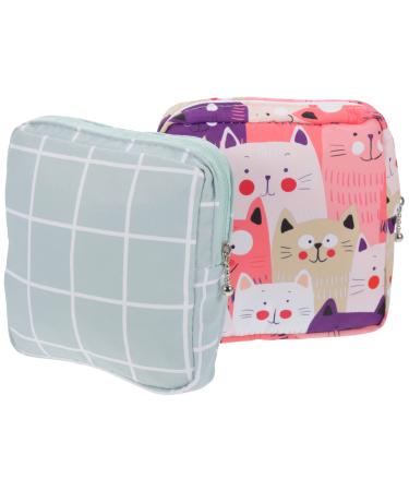 LALAFINA Feminine Menstruation Bag 2pcs Napkin Storage Bag Travel Purses Coin Purse Wallet Cotton Decor Period Pad Bag Napkin Case Menstrual Pad Storage Bag Adorable Period Bag