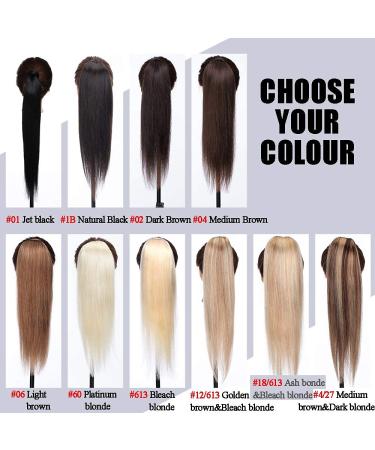 Buy Elailite Real Hair Ponytail Extensions 55cm 120g - Remy Smooth #12/613 Golden Brown & Bleached Blonde Hair Parts with Clamp - Buy Online on GoSupps.com