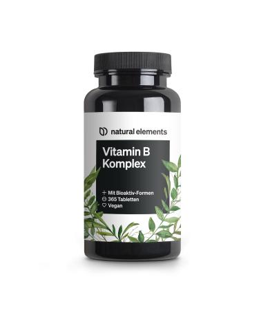 Vitamin B complex-365 tablets for 12 months-Premium raw material Quatrefolic -with bioactive forms & 2 co-factors-vegan high dose-independent of laboratory test 91 g (1 Pack)