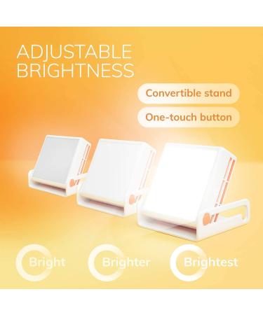 Circadian Optics Luxy Light Therapy Lamp - Full Spectrum Sunlight for Happy Mood - 10,000 Lux UV-Free LED - Work from Home Solution - White/Orange - Buy Online on GoSupps.com