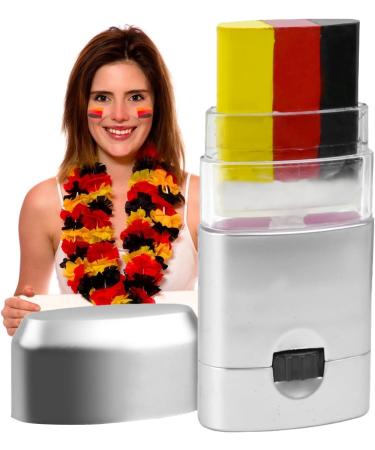  Xinhuju Face Paint Flag Black Red Yellow Face Paint Stick Makeup Pencils Color Eyes Black Eye for Sports Makeup Baseball Softball - Buy Online on GoSupps.com