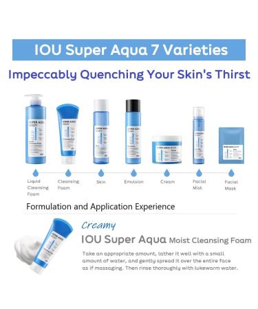 WELCOS IOU Super Aqua Moist Cleansing Foam - Hydrating Soothing & Nourishing with Hyaluronic Acid | Korean Skin Care 150ml | International Shipping Available - Buy Online on GoSupps.com