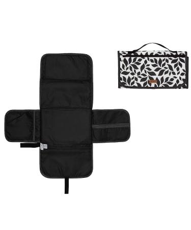 Hamur Home Diaper Pocket with portable diaper pad organizer and cosmetic bag 3in1 - Small diaper bag for on the way mums diapers cream wipes baby organizer (floral)