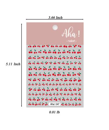 Fruit Nail Art Stickers - 3D Self-Adhesive Decals for Manicure - Summer Lemon Cherry Orange Grapefruit - Nail Decoration for Women and Girls - 3 Sheets - Buy Online on GoSupps.com