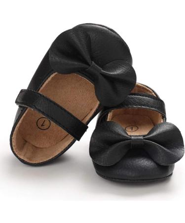 LACOFIA Baby Girls Anti-Slip Mary Jane Shoes | Infant Princess Party Prewalkers 6-12 Months | Bowknot Design | C Black - Buy Online on GoSupps.com