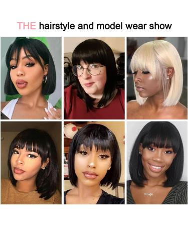 Kalyss Short Off Black Bob Wig with Brown Highlights - Natural Looking Synthetic Hair Wig for Women - Buy Online on GoSupps.com