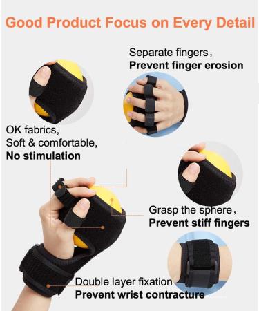 2-in-1 Anti-Spasticity Ball Splint for Hemiplegia Rehabilitation - Finger Training Equipment and Hand Orthosis with Ball | 1 Count - Buy Online on GoSupps.com