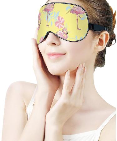 Flamingo Pattern Sleep Mask - Adjustable Blindfold for Sleeping and Travel - Buy Online on GoSupps.com