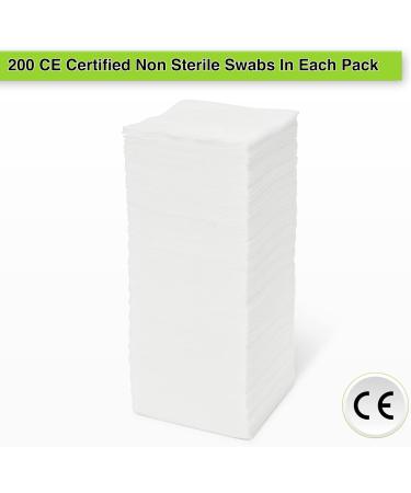 Posi Pulse 7.5cm x 7.5cm 200ct Non-Sterile Gauze Swabs - 4 Ply Non-Woven Blend - Soft Strong Smooth Viscose/Polyester - Latex Free - CE Certified - White Gauze for Wound Dressing - Buy Online on GoSupps.com