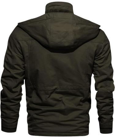 Buy Hanxiulin Oversize Warm Plush Jacket for Men - Winter Hooded Coat in Green 4XL | Soft Fleece Lined Outdoor Jacket - Buy Online on GoSupps.com