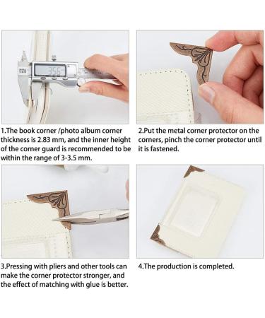 PandaHall Book Corners 60pcs - Iron Corner Protectors for Journals, Jewelry Boxes, Scrapbooks - Antique Bronze Finish - Buy Online on GoSupps.com