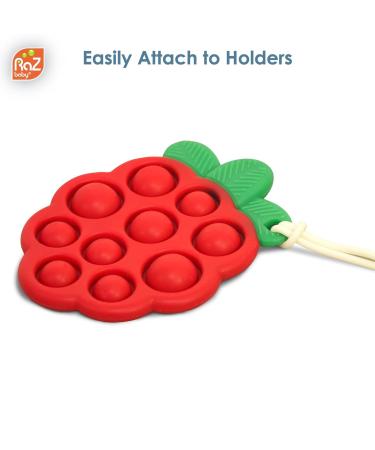 Buy Juicy Raspberry Silicone Baby Teether | 100% Safe Sensory Toy - RaZbaby - Buy Online on GoSupps.com