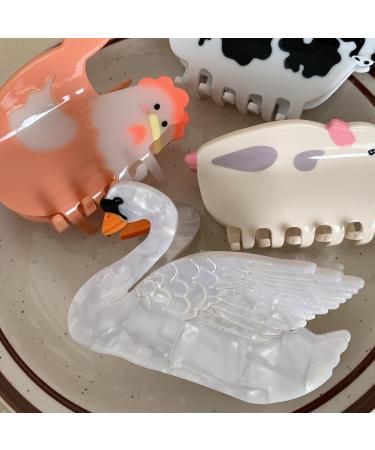 AJTUTUS Korean Super Cute Animal Shape Hairpin Cartoon Acetic Acid Hair Claw Clips for Women Girl Gripper Funny Hair Accessories - Buy Online on GoSupps.com