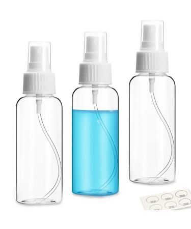 ZEJIA 2.7oz Fine Mist Clear Spray Bottles Refillable & Reusable Empty Plastic Travel Bottle for Essential Oils, Travel, Perfumes (80ml-3pcs, Clear) 2.7 Fl Oz (Pack of 3)
