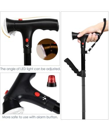 Walking Stick Sale Telescopic Crutch Collapsible Folding LED Cane for Elder Trusty Walking Crutch with Alarm Healthy Care Supplies - Buy Online on GoSupps.com