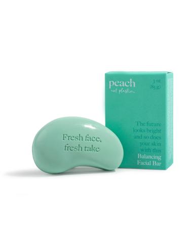 Peach not Plastic Facial Cleanser | Balancing Face Soap with Blue Tansy | Bar Soap for Oily & Combination Skin | No Plastic Waste  Plant-based  Vegan | 3oz