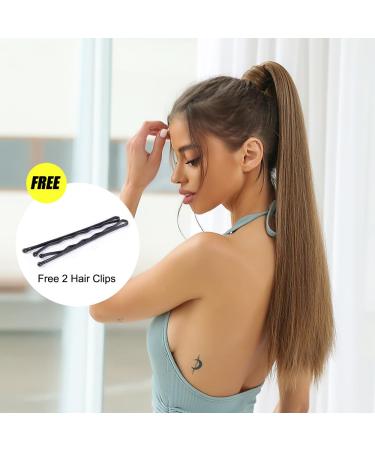 Oefei Ponytail Extension with Brown Highlights - 24 Inch Synthetic Braid with Velcro Fastener for Natural Look - Women s Hair Accessories - Buy Online on GoSupps.com
