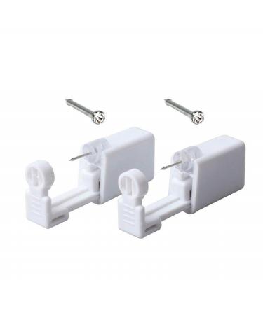 2 Pack Nose Piercing Gun Disposable Self Ear Nose Piercing Gun Kit Safety Painless Piercing Gun Kit with Stud (White)