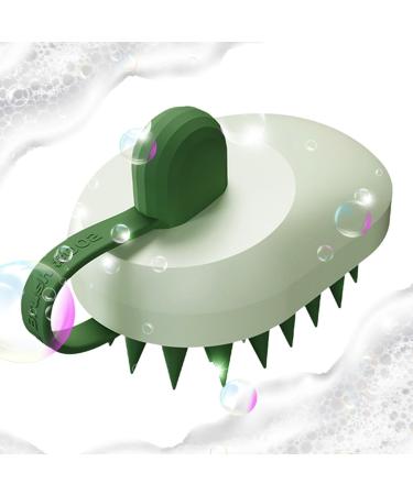 Hair massage device - waterproof slide -resistant shampoo scrubber made of silicone for the scalp - colorful scalp massager for everyday life when traveling hair brush for men and women for Rosixehird green