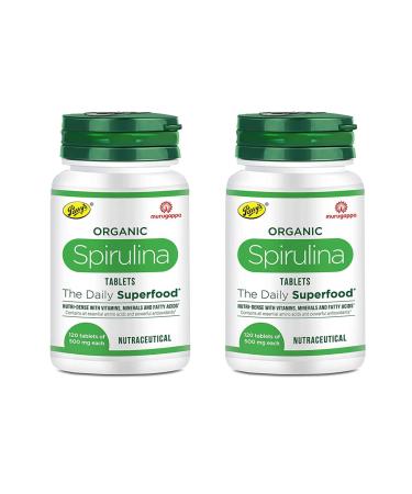 Generic Viva Organic Spirulina Tablets - Most Bio-Available Protein & Nutri-Dense Superfood | Immunity and Health Supplement | Metabolism Booster | 100% Vegan | 120 Tablets (500mg Each)