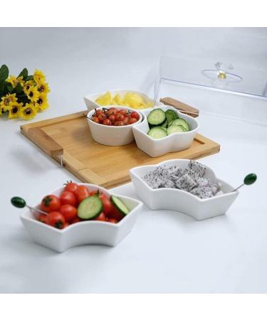 Vnook Creative Acrylic Multi-Section Snack Serving Tray Set Divided Appetizer Serving Tray Set Relish Platter Nut Dishes For Chips - Buy Online on GoSupps.com