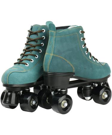 High-top Roller Skates for Women Men | Shiny Blue Four Wheels Roller Skates | Includes Shoes Bag | Size 38 - Buy Online on GoSupps.com