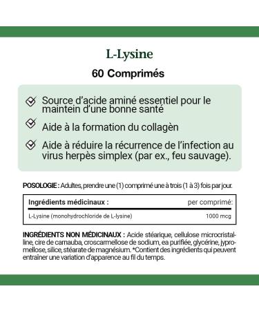 Buy Nature's Bounty L-Lysine 1000 mg - 60 Tablets | Premium Immune Support | International Shipping Available - Buy Online on GoSupps.com