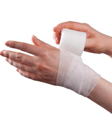 Risen Cohesive Bandage 2 x 5 Yards - 6 Rolls | Self Adherent Wrap for Ankle Sprains & Swelling | Breathable Sports Wrap Tape - White - Buy Online on GoSupps.com
