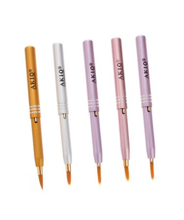 FRCOLOR Makeup retractable lip brush makeup lipstick lip scrub brush lipstick applicator brush lip gloss wands retractable lip scrubber lip gloss brush Metal shadow brush double Lipstick 11.5x0.8cm Assorted Color