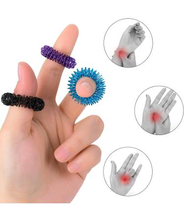 ASTER 8 Pieces Spiky Sensory Finger Rings Acupressure Ring Set Great Spikey Fidget Ring Fidget Sensory Toys for Silent Stress Reducer and Massager Improves Blood Circulation Multi-colored 8pcs - Buy Online on GoSupps.com