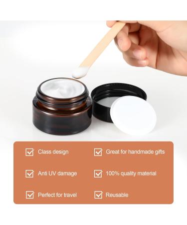 Collazoey 10-Piece Amber Glass Cream Jars Set | 20ml & 30ml Refillable Ointment Pots with Lids | Ideal for Cosmetics & Essential Oils | International Shipping Available - Buy Online on GoSupps.com