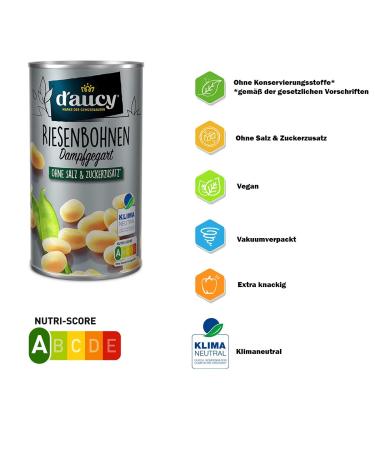 Buy d'aucy White Giant Beans - 100% Salt & Sugar Free Preservative-Free Climate Neutral - 285g Can for International Shipping - Buy Online on GoSupps.com