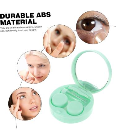 Lalafina Contact Lens Container Travel Case - Portable Plastic Eye Care Box with Mirror Green - Perfect for International Shipping - Buy Online on GoSupps.com