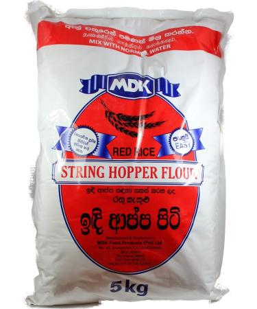 Seelans MDK Red String Hopper Flour | 5KG | Hopper Mix | Flour | Rice Flour | Idiyappam Flour | 100% Row Rice | SriLankan Origin
