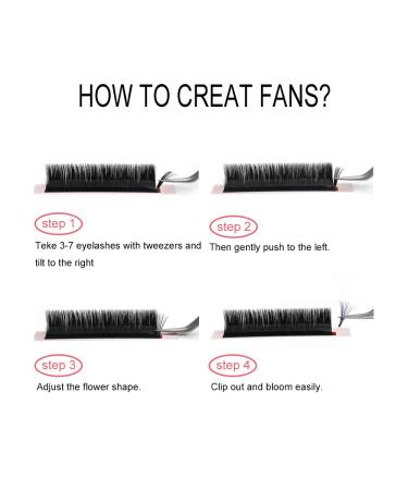 QUEWEL Easy Fan Volume Lash Extensions | .05mm C Curl 9mm Rapid Blooming Lashes | Matte Black Volume Eyelash Extensions | Mix Lengths 8-18mm | Perfect for Professionals - Buy Online on GoSupps.com