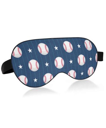 Sleep Mask Light Blocking Baseball Sport Eye Mask for Sleeping with Adjustable Strap Star Stripes Lightweight Eye Covers for Sleeping for Men Women Work Travel Naps